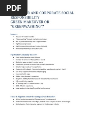 fiji water environmental impact fiji case study